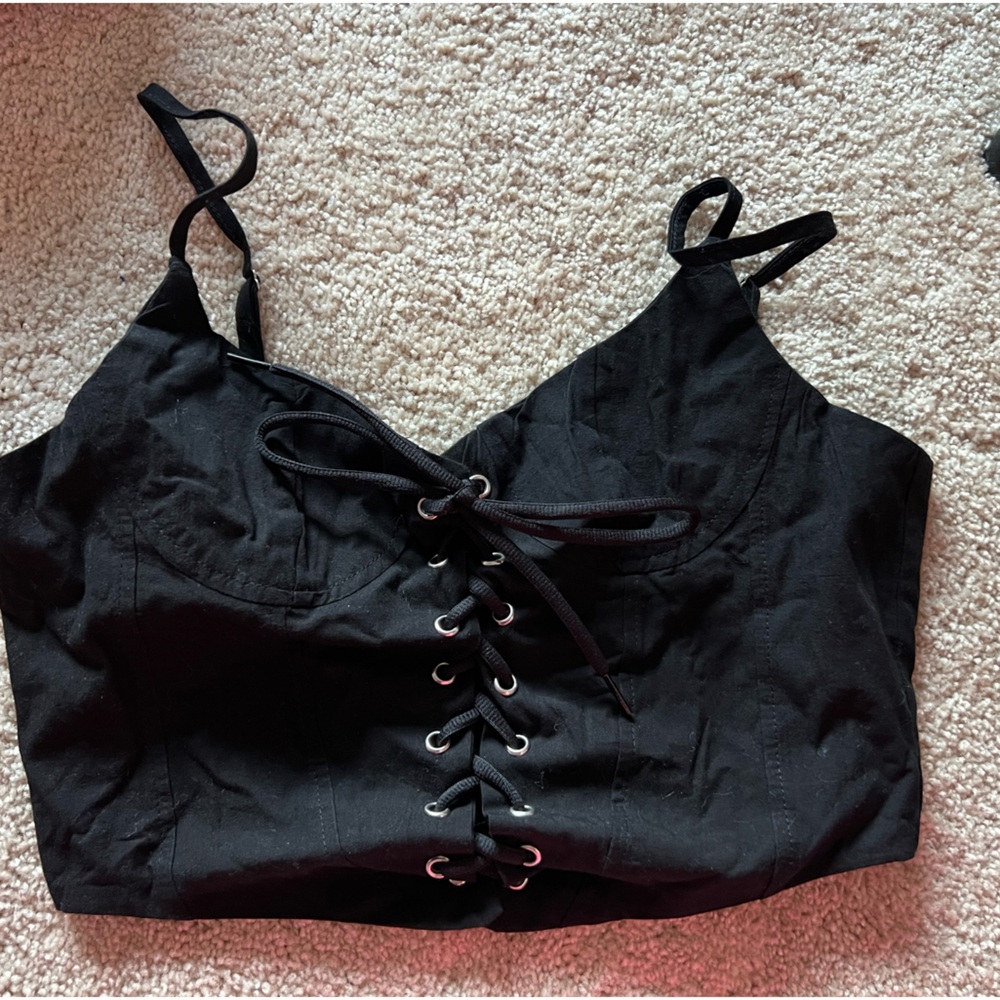 Lace up Black Bustier  style top